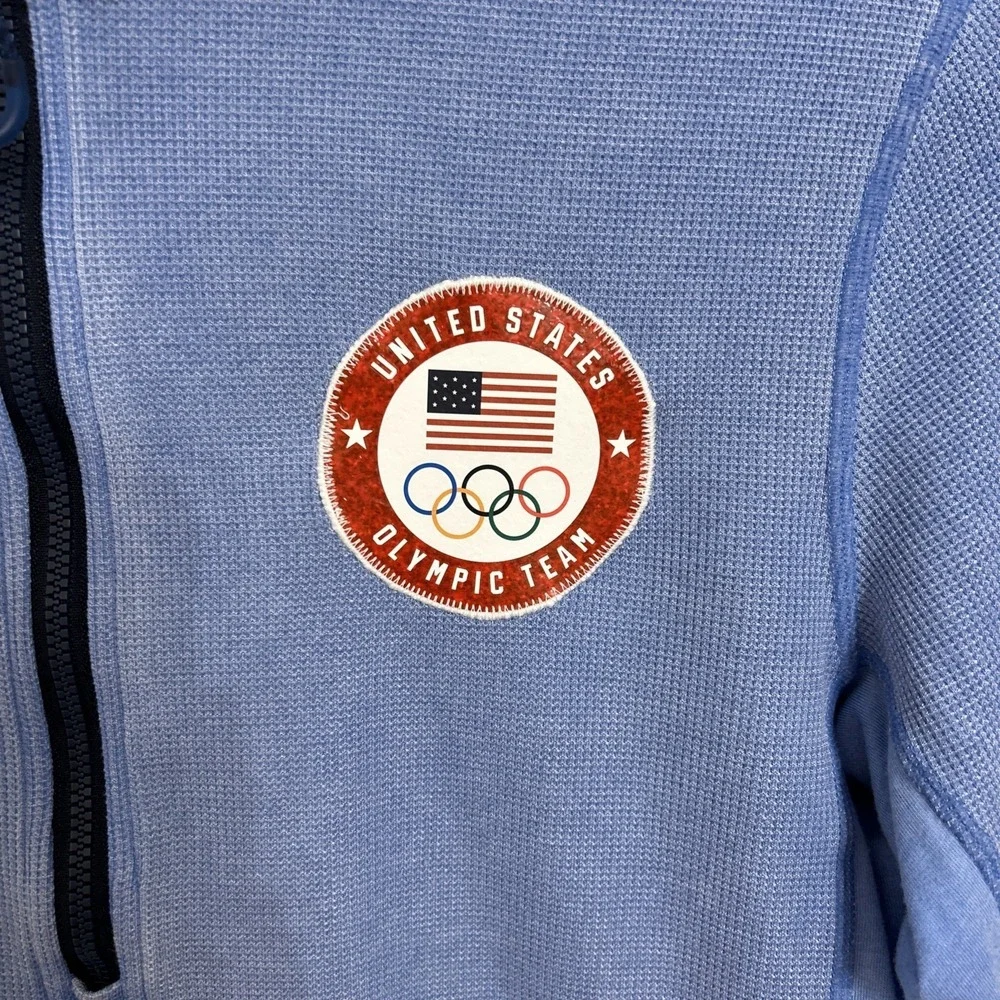 Women's Large Light Blue NIKE ACG USA Olympic Team 1/4 Zip Dri-Fit Pullover